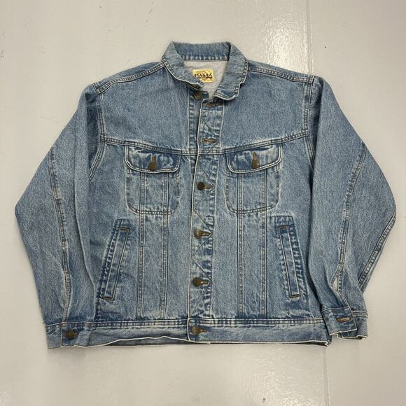 Vintage 90s Plasaa Italy Blue Boxy Denim Jacket - Picture 1 of 3